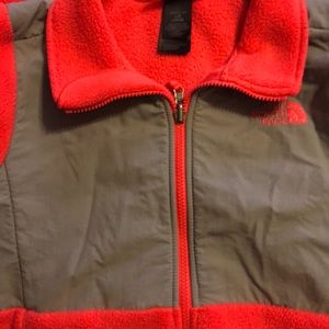 Pink and gray Northface Denali coat